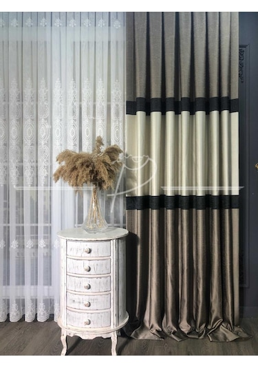 Fon Perde Bantlı Panel 4 Renk Satenimsi Görüntü