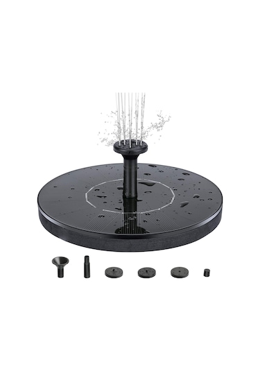 Konesam Güneş Enerjili Bahçe Fıskiyesi - Suhavuzu Ve Kuş Yıkama İçin Kayar Pompa, 4 Fıskiye Başlığı, 150l/h Debi, 70cm Yükseklik, Siyah Abs Malzeme