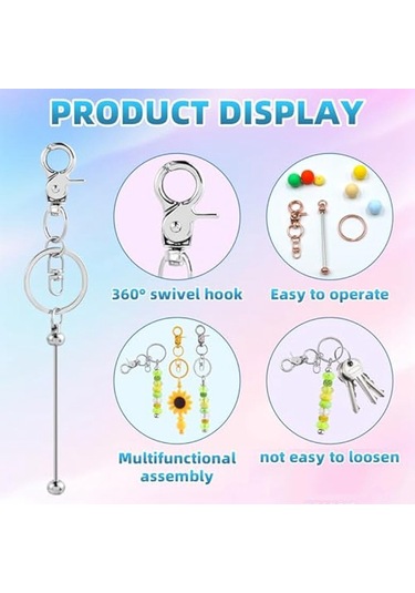 Gatherco 20 Adet Boncuklu Anahtarlık Çubuğu, Kendin Yap Çok Renkli Boş Boncuklu Anahtarlıklar - Boncuklu Anahtarlık Yapım Kiti İçin Anahtarlık Çubukları Gatherco 20 Adet Boncuklu Anahtarlık Çubuğu, Kendin Yap Çok Renkli Boş Boncuklu Anahtarlıklar - Boncuklu Anahtarlık Yapım Kiti İçin Anahtarlık Çubukları