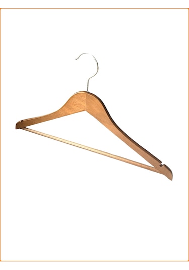 Cilalı Ahşap Elbise Askısı 44 CM 24'lü Ahşap