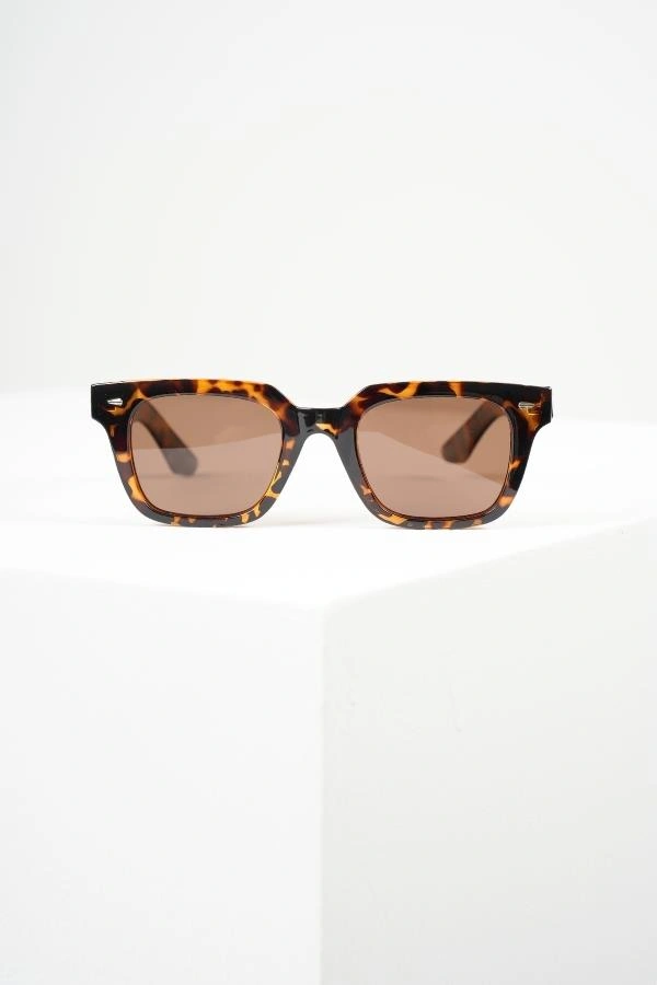 Royal Eyewear Re31105 Leopar Polarıze Güneş Gözlüğü Siyah - Mavi