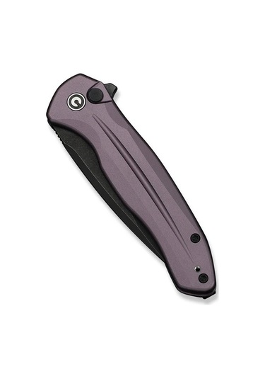 Civivi Button Lock Kitefin Purple Aluminum Handle Black Stonewashed 14c28n Blade Kamp Çakı Mor