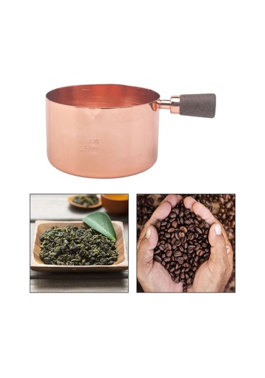 Homyl Paslanmaz Çelik Ölçme Kabı Çok Amaçlı Süt Evine 250-ml Bakır