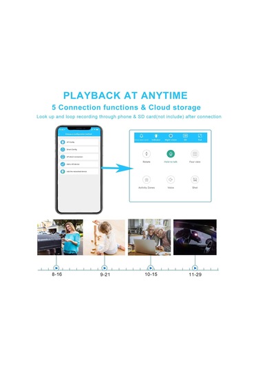 Fosenze Ev Ve Dış Mekan İçin Kablosuz Wifi 1080p Gece Görüşlü Kameralar, Canlı İzleme, 15m Gece Görüşü, Sd Kart Desteği, Manyetik Arka Yüzey