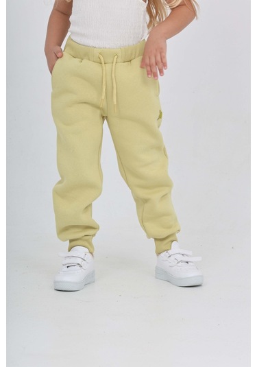 Toontoy Kız Çocuk Kabaran Yıldız Baskılı Eşofman Alt Açık Yeşil