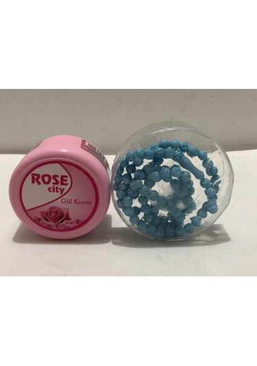 RoseCity Gül Kremi 85 ml Alana RoseCity Gül Kokulu 99lü Bebe Mavisi Namaz Tesbih Hediye