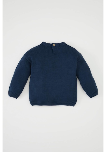 DeFacto Erkek Bebek Bisiklet Yaka Yılbaşı Temalı Triko Kazak C8871A524WNIN195 İndigo