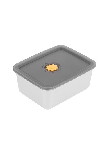 Kapaklı Paslanmaz Çelik Gıda Kabı Muhafaza Kutusu Meyve Salatası Aperatif Kutusu Kahverengi - Krem