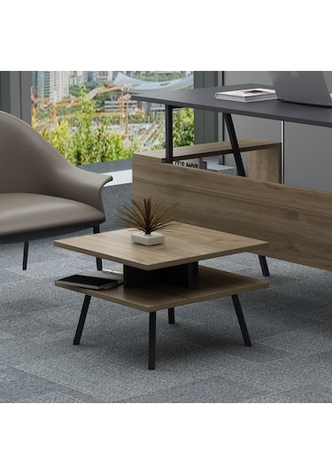 Lagomood İrony Ofis Sehpası Antrasit Ceviz