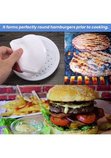 Sointeresting Hamburger Yapıcı Burger Pres Kalıbı Sebze Sığır Eti Pounder Mutfak Kalıbı El Sanatları Beyaz