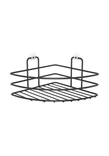 Zmc Bilişim Kendiliğinden Yapışkanlı Montaj Gerektirmeyen Tek Katlı Banyo Askı Köşe Şampuanlık Siyah Çok Renkli