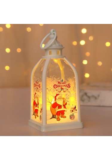 Vkemall Noel İçin Led Kule Şeklinde Işıklı Dekoratif Aydınlatma - Santa Claus Desenli Ev Dekoru Lambası