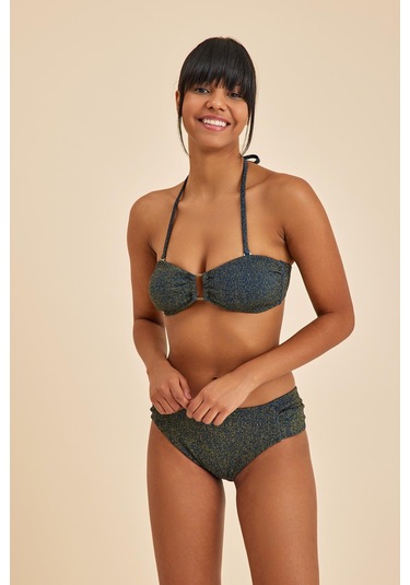 Maldives Lacivert Straplez Boyundan Bağlamalı Pedli Bikini Üst Lacivert