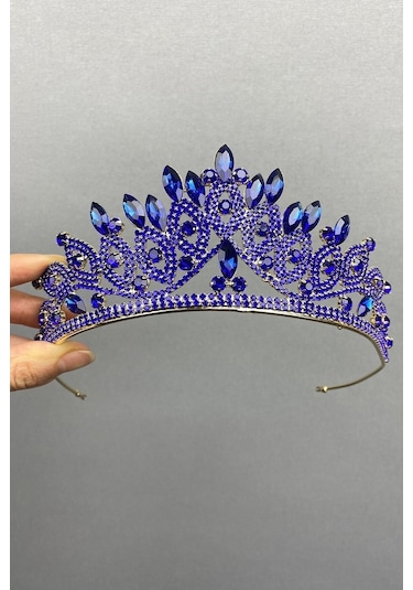 FdayAksesuar Saç Aksesuarı Lilya Gelin Kına Tacı Ve Küpe Seti FRDY31681