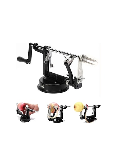 Myinkai 1 Adet 3 İn 1 El-krank Kırpma Meyve Patates Elma Soyucu Koyu Kırmızı