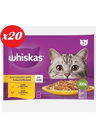 Whiskas Tavuklu Ve Hindili Yet. Kedi Maması 4x85gr Set 20'li
