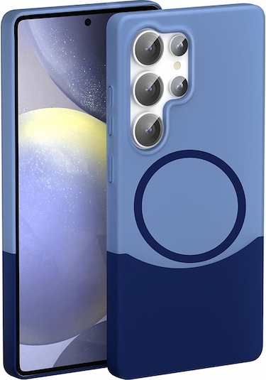 Mobilteam Galaxy Uyumlu S24 Ultra Kılıf M-safe Şarj Özellikli Mıknatıslı Duble Kapak - Gri Gri