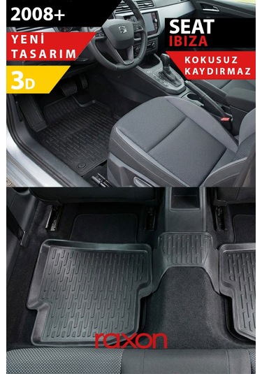 Seat Ibiza 2008+ 3d Havuzlu Paspas 5 Parça Tam Uyumlu, Su Geçirmez