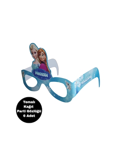 Elsa Frozen Temalı Kağıt Gözlük 6 Adet Parti Gözlüğü Tüm Yaşlar