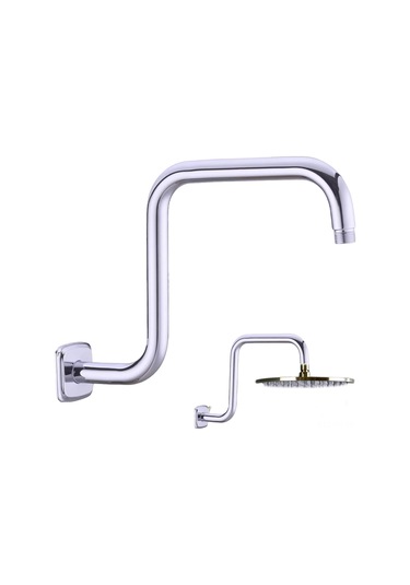 Folinda Stainless Steel Duş Kafa Uzatma Kolu, 22mm Flanşlı, Ayarlanabilir Yükseklik Ve Konfor Artırıcı Duş Kolu Gümüş