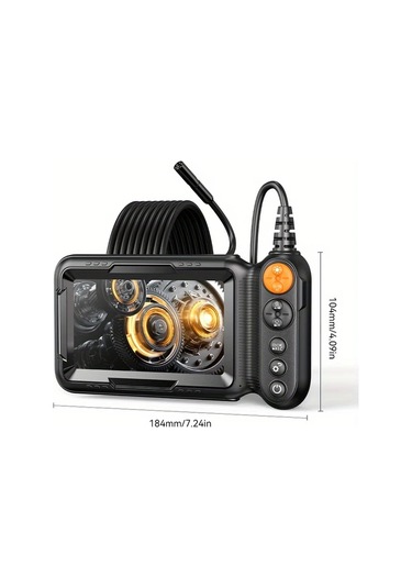 Xuweiwei İnskam 4.3 İnç Çift Lensli 8 Mm 5 M Endüstriyel Borescope Analog Dijital Endoskop Kamera Abs Malzeme Usb Pil Otomotiv Klima Boru Tamiri