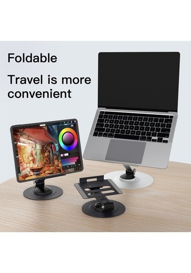 Ebitda Küçük Boy Alüminyum Masaüstü Katlanır Dizüstü Bilgisayar Braketi Ayarlanabilir Soğutma Standı - Gümüş