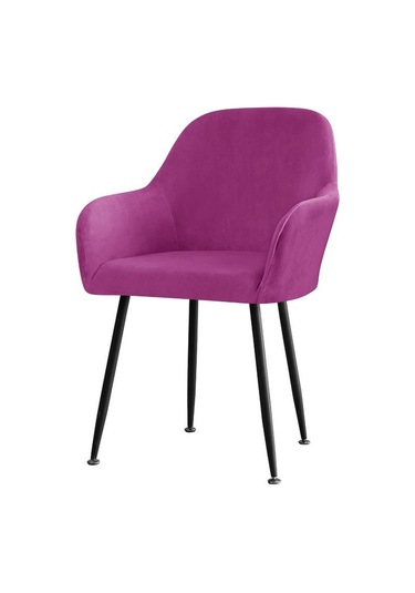 Mor Kadife Streç Koltuk Kapak Elastik Düz Renk Yemek Sandalyesi Kapakları Ev Dekor Yıkanabilir Yüksek Kol Dayama Ofis Koltuğu Slipcovers