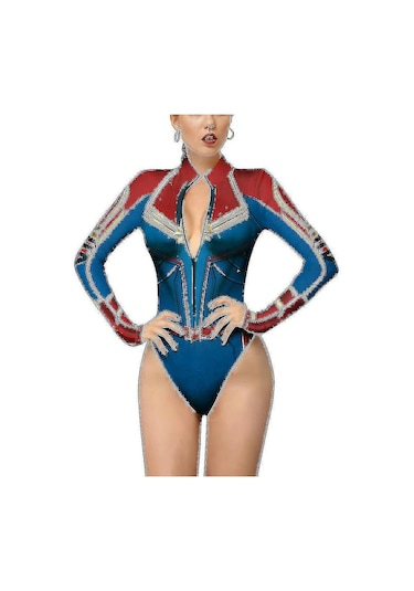 Kadın Örümcek Adam İskelet Kemikleri Leotard Bodysuit Cadılar Bayramı Partisi Kostümü Stil 1 S