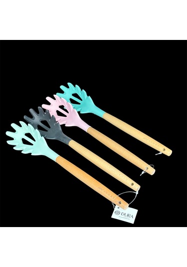 Konak Züccaciye Ahşap Saplı Silikon Makarna Kaşık