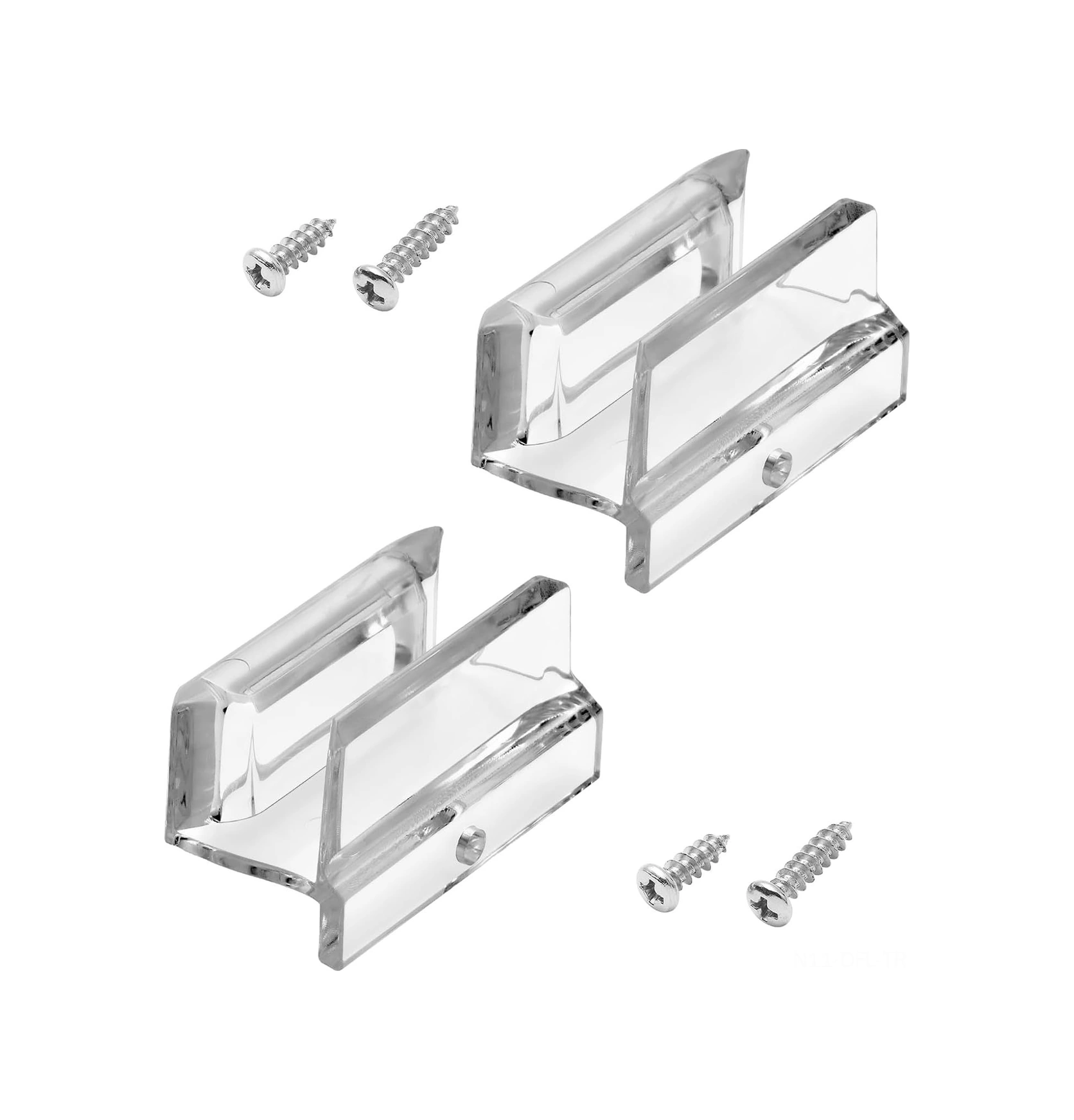 Dofolink 3/8 İnç Cam Kayar Duş Kapısı İçin Akrilik Şeffaf Alt Ray Rehberi - 2 Parça Vidalı Tamir Parçası Diğer