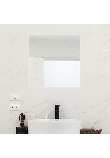 Wezone 20x20cm Akrilik Otomatik Yapışkan Yüz Aynası - Ev Kullanıma Uygun, Dayanıklı Duvar Sticker Ayna Çok Renkli