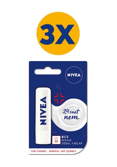 Nivea Med Repair Dudak Kremi 4.8 G x 3