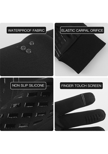 Ccgloball Eldivenler Binme Sıcak Polar Soğuk Geçirmez Su Geçirmez Dokunmatik Ekran Bisiklet Isınma Açık Havada Koşu Kayak Grim
