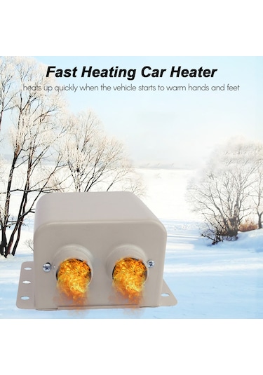 Reedark 12v/24v Araç Isıtıcı - 600w Hızlı Cam Buz Çözücü Ve 2 Hava Çıkışlı Otomobil Isıtma Fanı