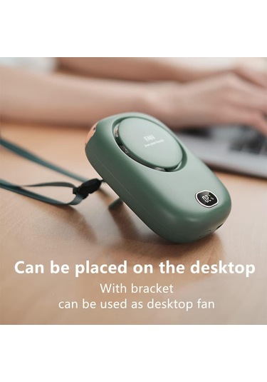 Boyun İçin Kişisel Fan Usb Mini Fan Landard 3 Hızlı Dijital Ekran Pil Partılı Deluxe Kolye Fan Fan Fan Fan Çalışıyor Çalışma İçin Pişirme
