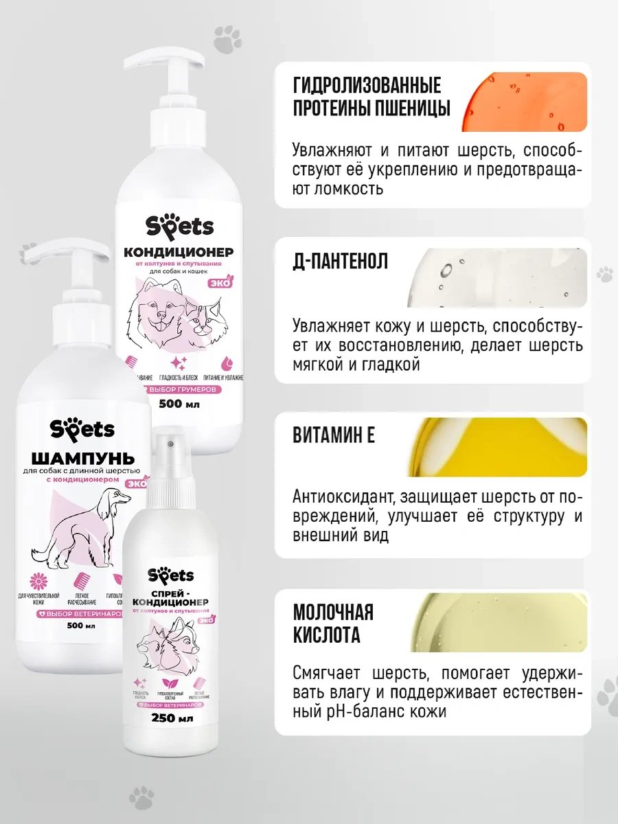 Spets Köpekler İçin Şampuan Ve Bakım Seti, Saç Kremi Ve Düğümlenme Spreyi 395994190