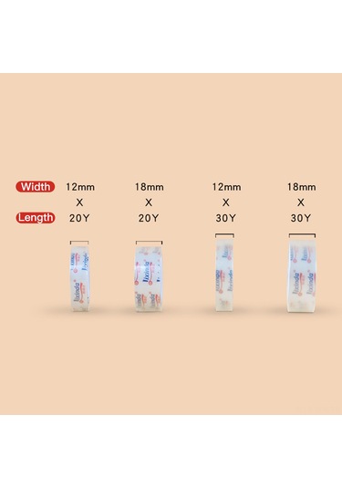 Geeroyoo "şeffaf Yapışkan Bant Seti - 18mm X 20y 8 Adet Güçlü Yapışma, El İle Yırtılabilir Ofis/ev Kullanımı"