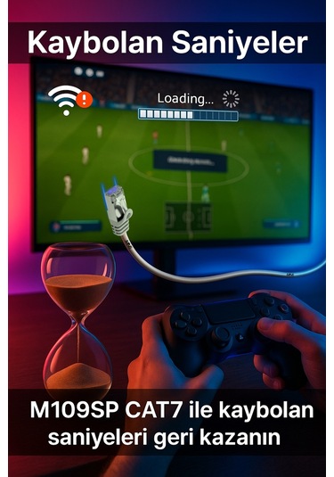 Mn6 M109sp Cat7 Kablo 5 Metre/10 Gbps'e Kadar-örgülü Ve Folyo Ekranlama/5 Metre Cat7 Ethernet Kablosu 5 Metre