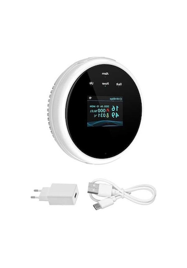 Novahub Wifi Gaz Alarmı - Tuya Uygulaması İle Doğalgaz Kaçak Dedektörü, Lcd Ekran, Sesli Uyarı, Sıcaklık Alarmı