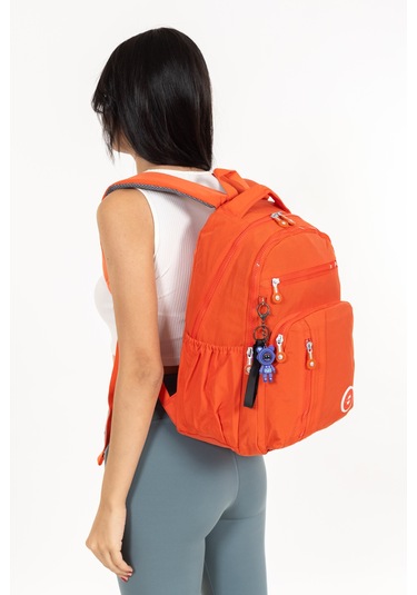 Modern Tarzda Su Geçirmez Krınkil Kumaş Okul Sırt Çantası Hafif, Konforlu Ve Fonksiyonel Tasarım - Turuncu Turuncu