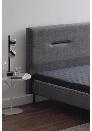 Optimum Support Yatak, Sovene Başlıklı Karyola 3'lü Set - Koyu Gri