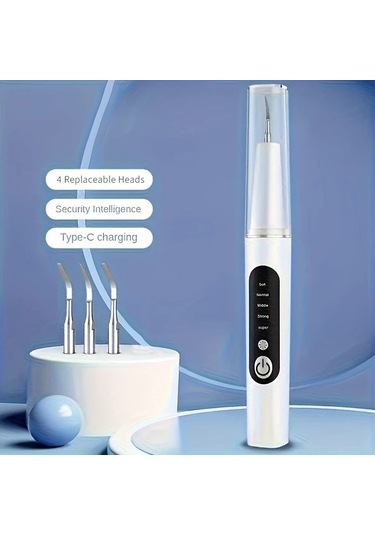 Willowhaven Beyaz 5 Seviye Ayarlanabilir Led Işıklı Diş Taşı Temizleme Seti - 4 Yedek Başlıklı Güçlü Diş İpi