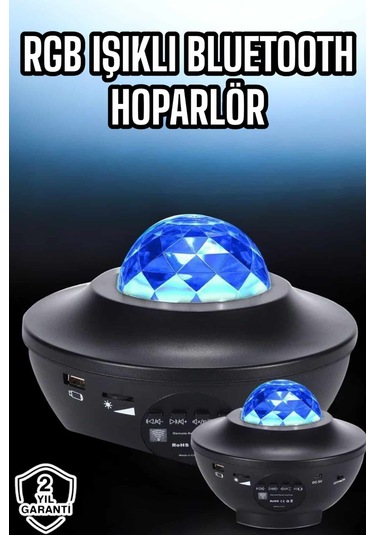 Projektör Yıldız Gece Lambası Disko Topu Bluetooth Bağlantılı Taşınabilir Şarjlı