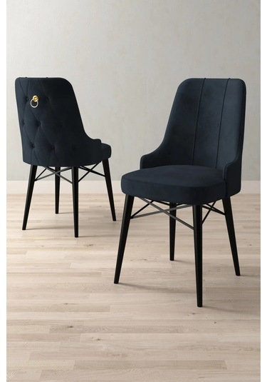 Mitra Serisi, 4 Adet Antrasit Mutfak Sandalyesi, Siyah Gürgen Ayak, 1. Sınıf Babyface Kumaş