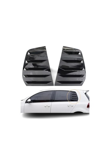 Volkswagen Golf 6 Kelebek Cam Kaplama Vizörü Parlak Siyah