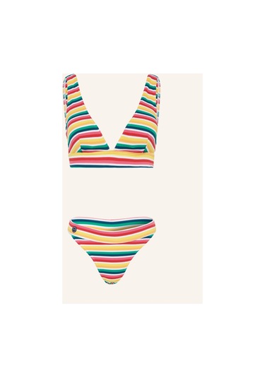 Cafe Du Cycliste Olivia Bralette Bikini Takımı, Çizgili Kadın Bikini Çok Renkli
