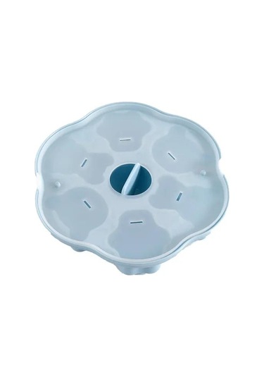 Gıda Sınıfı Silikon Dondurma Jöle Kalıbı Kapaklı Sevimli Çizgi Film Şekilli Jöle Süt Jölesi Bebek İçin Buz Küpü Kalıbı Mutfak Aletleri Mavi