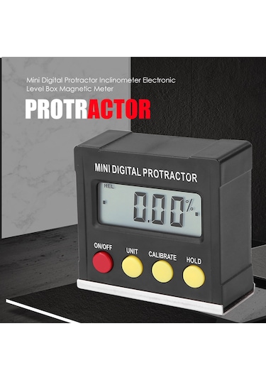 Moveevo Kompakt Dijital Açı Ölçer - Yüksek Hassasiyetli Manyetik Eğim Ölçüm Cihazı