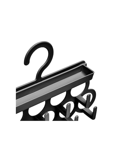 Kravat Ve Şal Askısı - Takı Ve Aksesuar Düzenleyici Askı - Siyah Renkli