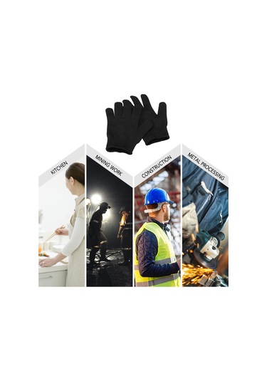 Geeksen Çelik Tel Ve Polietilen Lifli 5 Seviye Kesme Koruma Eldiveni - Madencilik, Et Kesim, Metal İşleme İçin Dayanıklı Ve Güvenli Çok Renkli